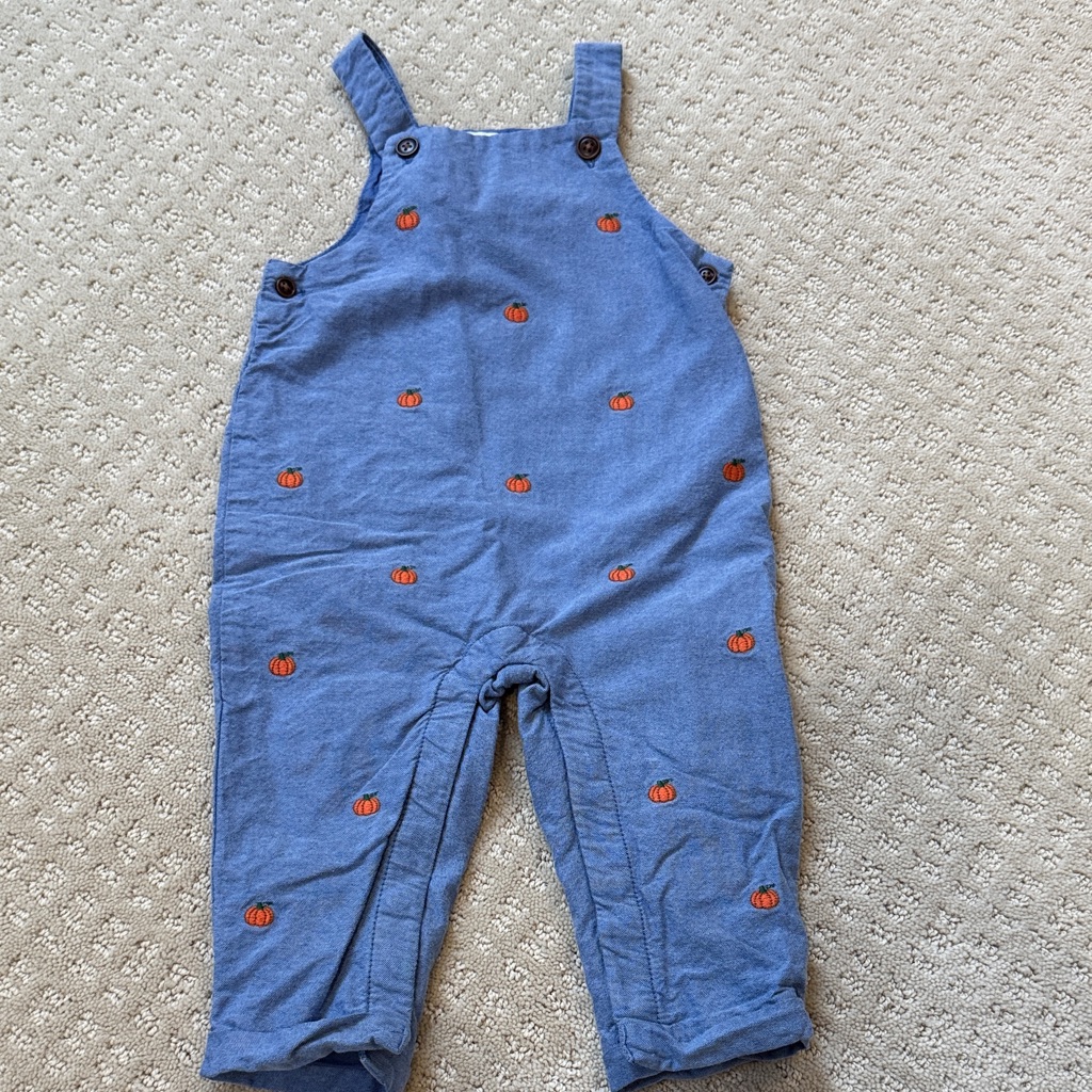 Janie And Jack Embroidered Pumpkin Baby Overall